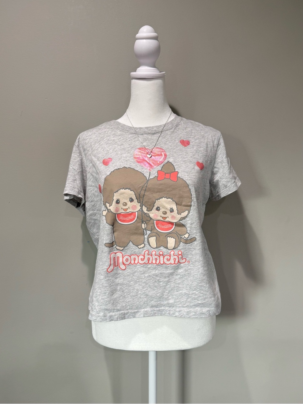 Monchhichi Grey Baby Tee